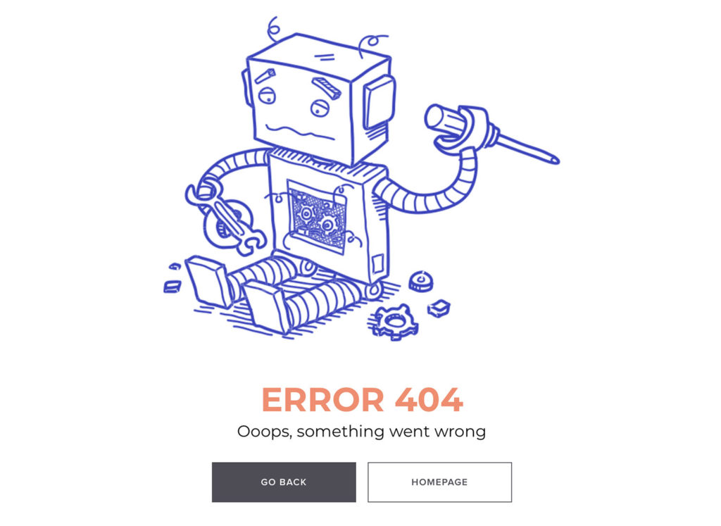 404 landing page design
